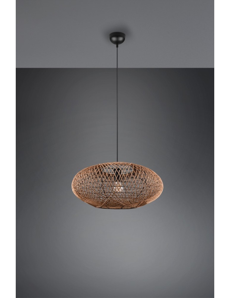 Boho pendant lamps - Trio HEDDA Modern Pendant 1xE27 max 40W Black Matte 312300136 - product kolory-swiatla.pl 2