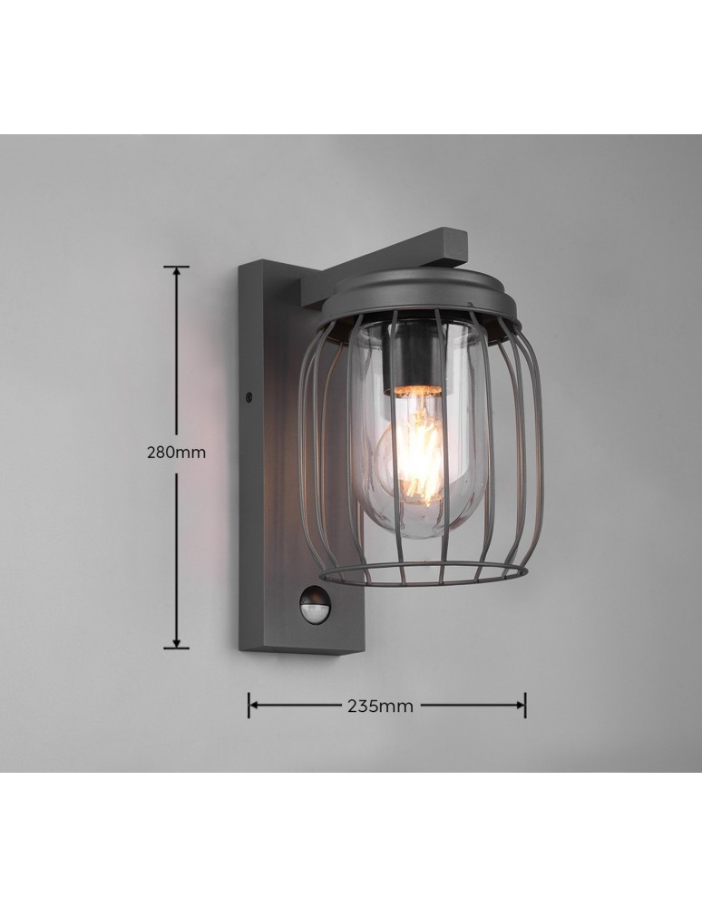 Outdoor lights with motion sensor - Trio TUELA Outdoor Wall Mounted 1xE27 max 40W Anthracite 210869142 - product kolory-swiatla.pl 5