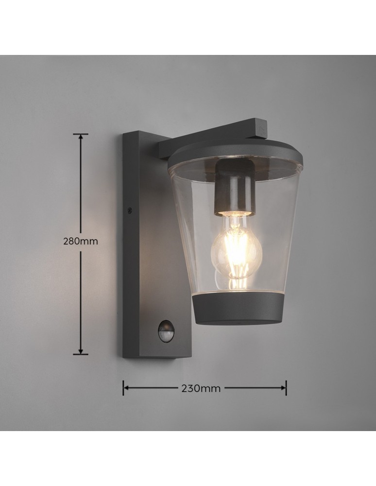 Outdoor lights with motion sensor - Trio CAVADO Outdoor Wall Mounted 1xE27 max 40W Anthracite 211069142 - product kolory-swiatla.pl 5