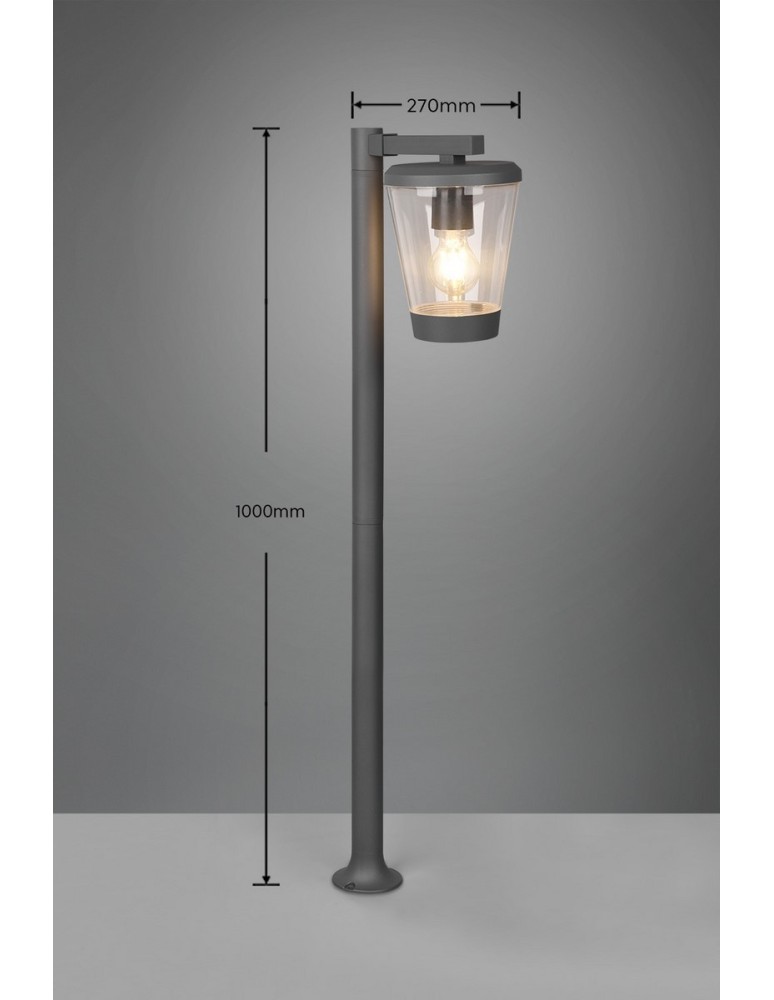 Standing garden lamps - Trio CAVADO Outdoor Standing 1xE27 max 40W Anthracite 411060142 - product kolory-swiatla.pl 3