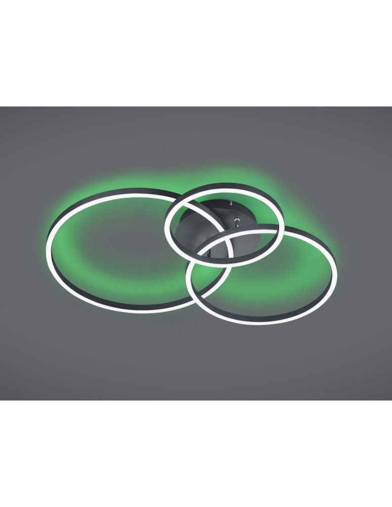 LED ceiling lamps - Trio WINONA Modern Ceiling 1xLED max 28W 2700-6500K Black Mat 670810632 - product kolory-swiatla.pl 2