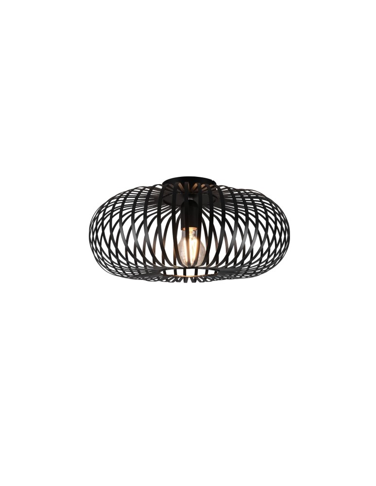 Lampy sufitowe nowoczesne - Trio JOHANN Sufitowa Nowoczesna 1xE27 max 60W Czarny Mat 606900132 - produkt kolory-swiatla.pl 1