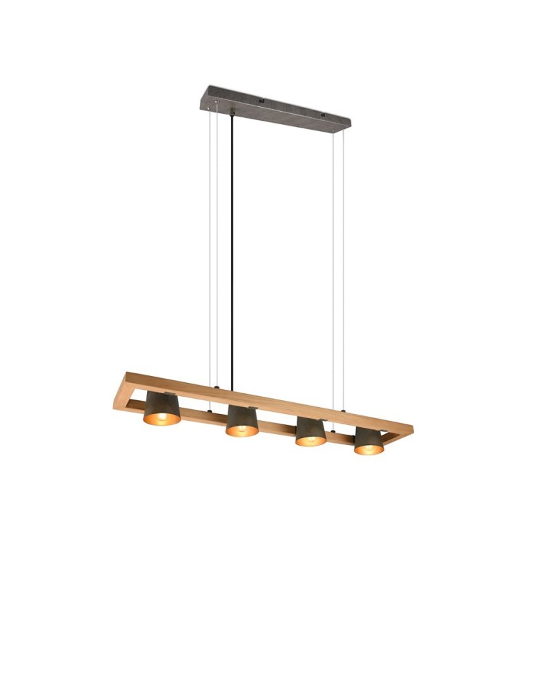 Pendant lamps on a strip - Trio BELL Pendant Modern 4xE14 max 25W Antique Nickel 301900467 - product kolory-swiatla.pl 1