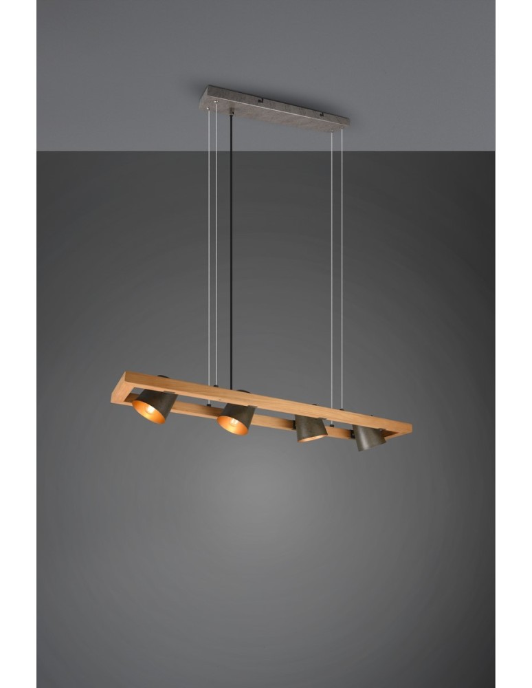 Pendant lamps on a strip - Trio BELL Pendant Modern 4xE14 max 25W Antique Nickel 301900467 - product kolory-swiatla.pl 2
