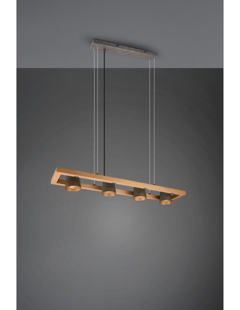 Pendant lamps on a strip - Trio BELL Pendant Modern 4xE14 max 25W Antique Nickel 301900467 - product kolory-swiatla.pl 7