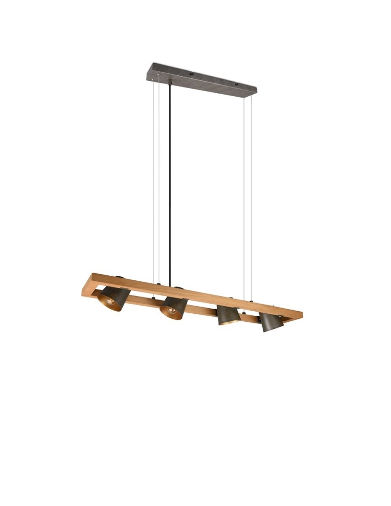 Pendant lamps on a strip - Trio BELL Pendant Modern 4xE14 max 25W Antique Nickel 301900467 - product kolory-swiatla.pl 8