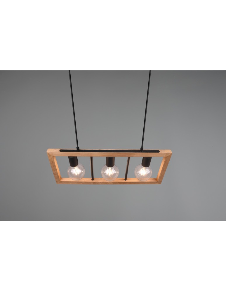 Pendant lamps on a strip - Trio AGRA Modern Pendant 3xE27 max 10W Black Matte 313800332 - product kolory-swiatla.pl 3
