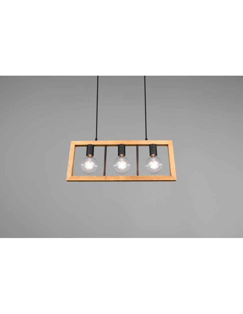 Pendant lamps on a strip - Trio AGRA Modern Pendant 3xE27 max 10W Black Matte 313800332 - product kolory-swiatla.pl 4