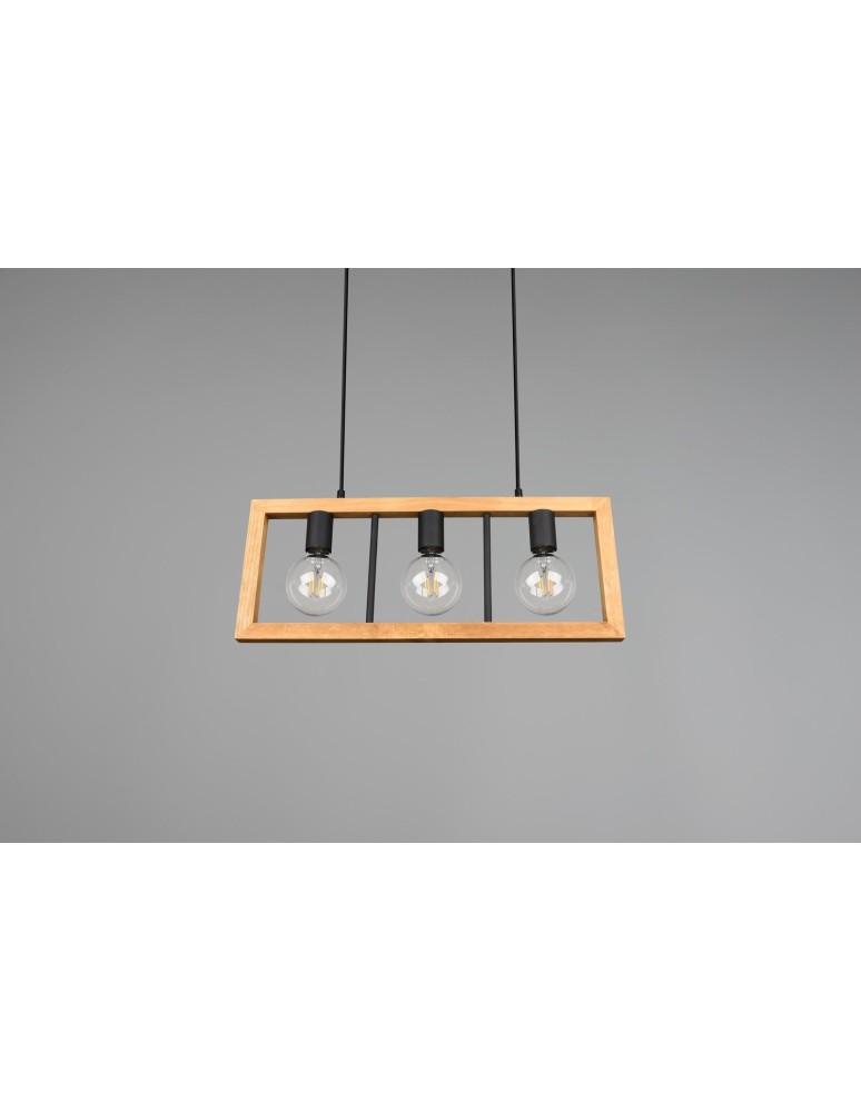 Pendant lamps on a strip - Trio AGRA Modern Pendant 3xE27 max 10W Black Matte 313800332 - product kolory-swiatla.pl 7
