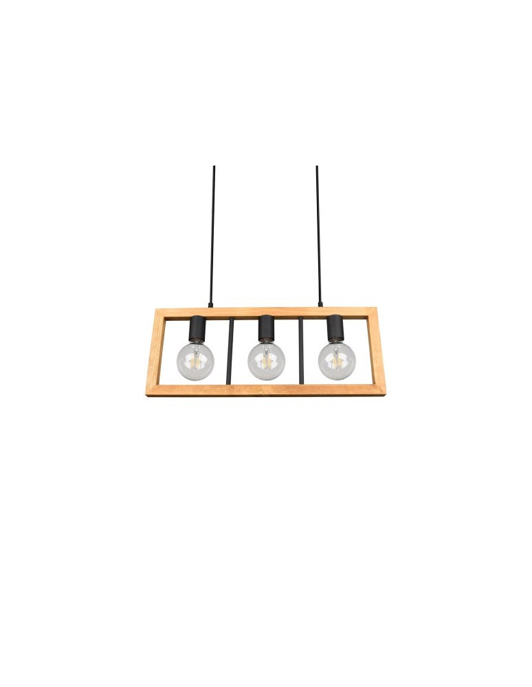 Pendant lamps on a strip - Trio AGRA Modern Pendant 3xE27 max 10W Black Matte 313800332 - product kolory-swiatla.pl 8