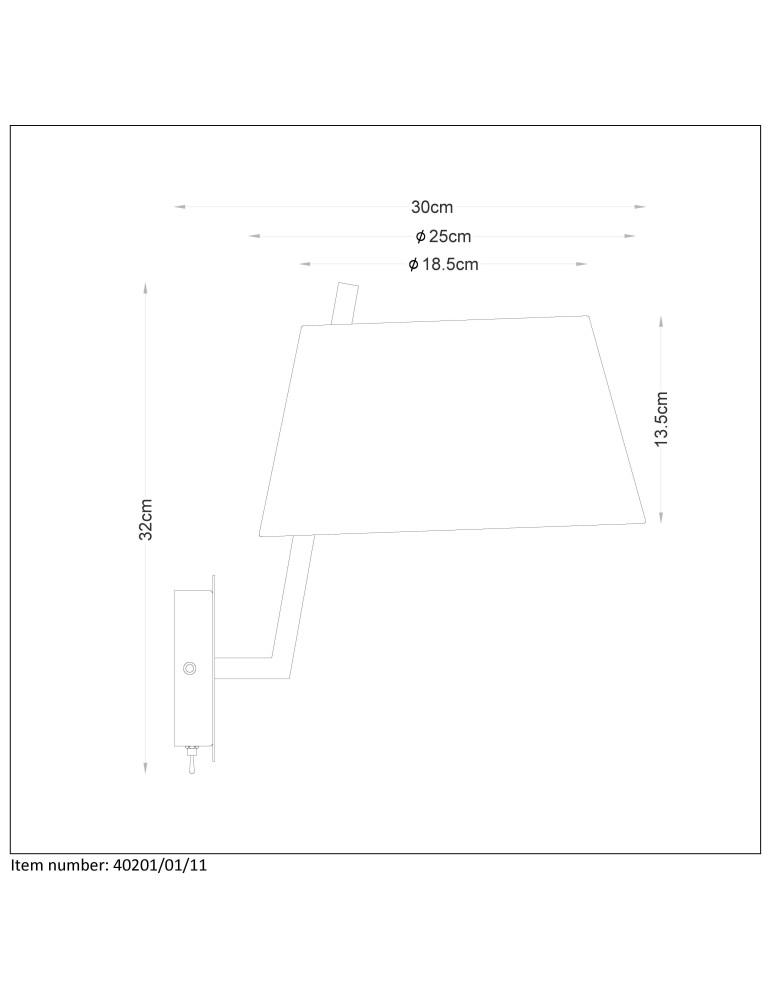 Kinkiety z abażurem - Lucide SAXEN Ścienna 1xE27/60W exc 40201/01/11 - produkt kolory-swiatla.pl 5