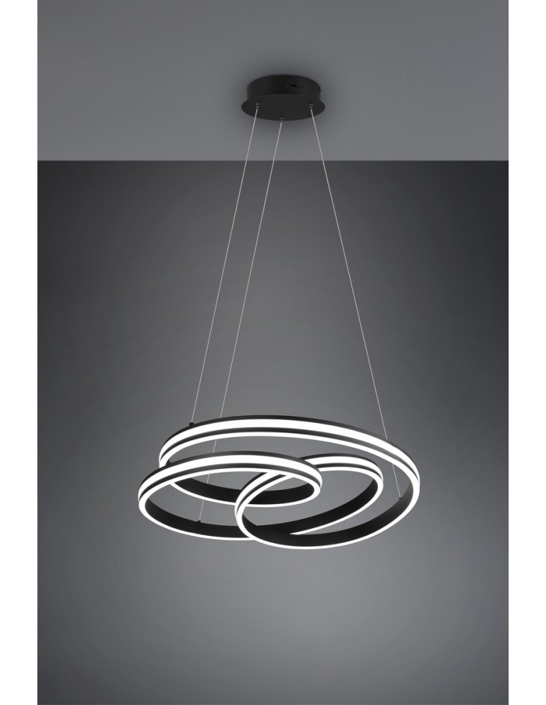 Pendant lamps - Trio YARA Pendant Modern 1xLED max 58W 2300+3000+4000K Black Mat 326210132 - product kolory-swiatla.pl 5