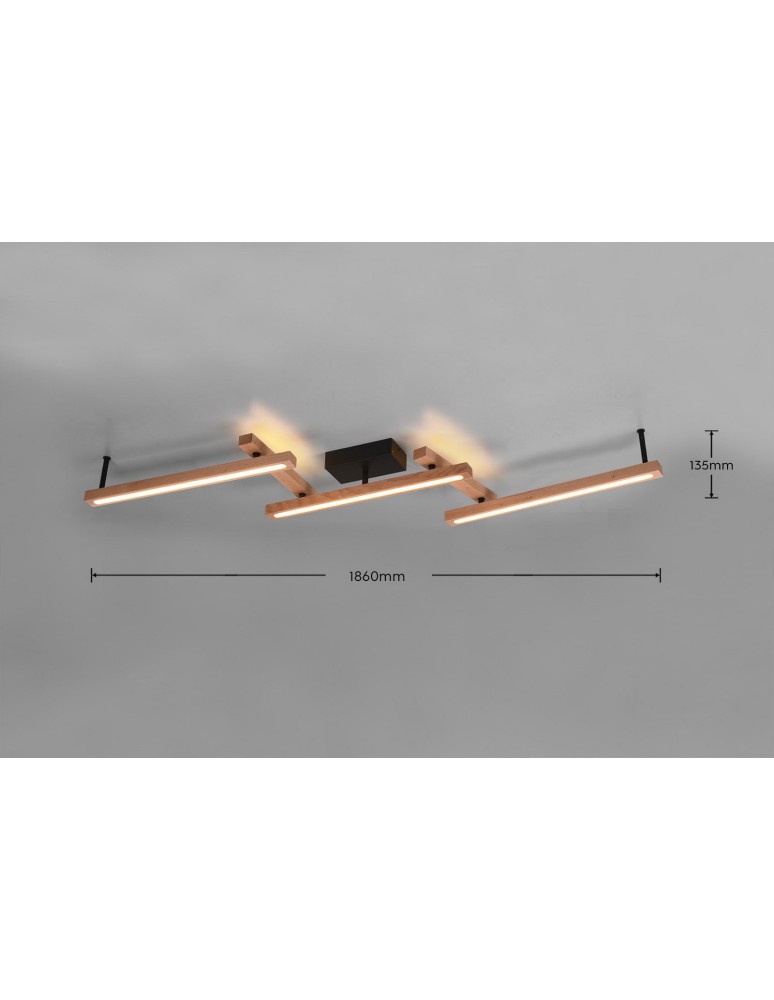 LED ceiling lamps - Trio BELLARI Modern Ceiling 1xLED max 36W 2700-6000K Wood Color 626410530 - product kolory-swiatla.pl 5