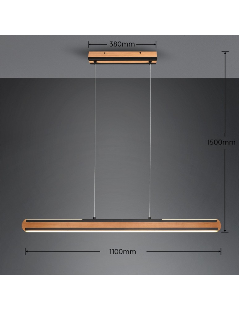Pendant lamps - Trio DEACON Pendant Modern 1xLED max 42W 2700+4000+6500K Natural 326610232 - product kolory-swiatla.pl 7
