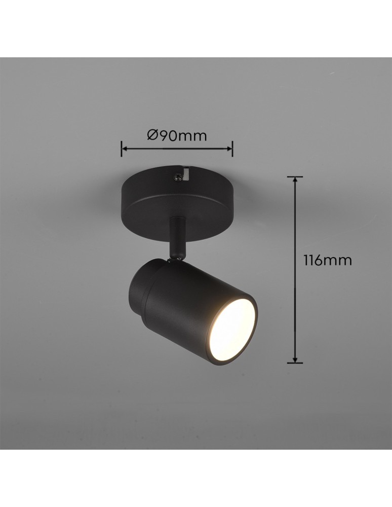 Bathroom wall lamps - Trio ANGELO Bathroom Wall Mount 1xGU10 max 5W Black Matte 880400132 - product kolory-swiatla.pl 2