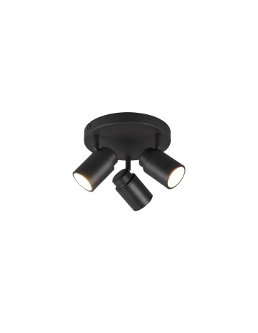 Trio ANGELO Bathroom Ceiling 3xGU10 max 5W Black Matte 880430332
