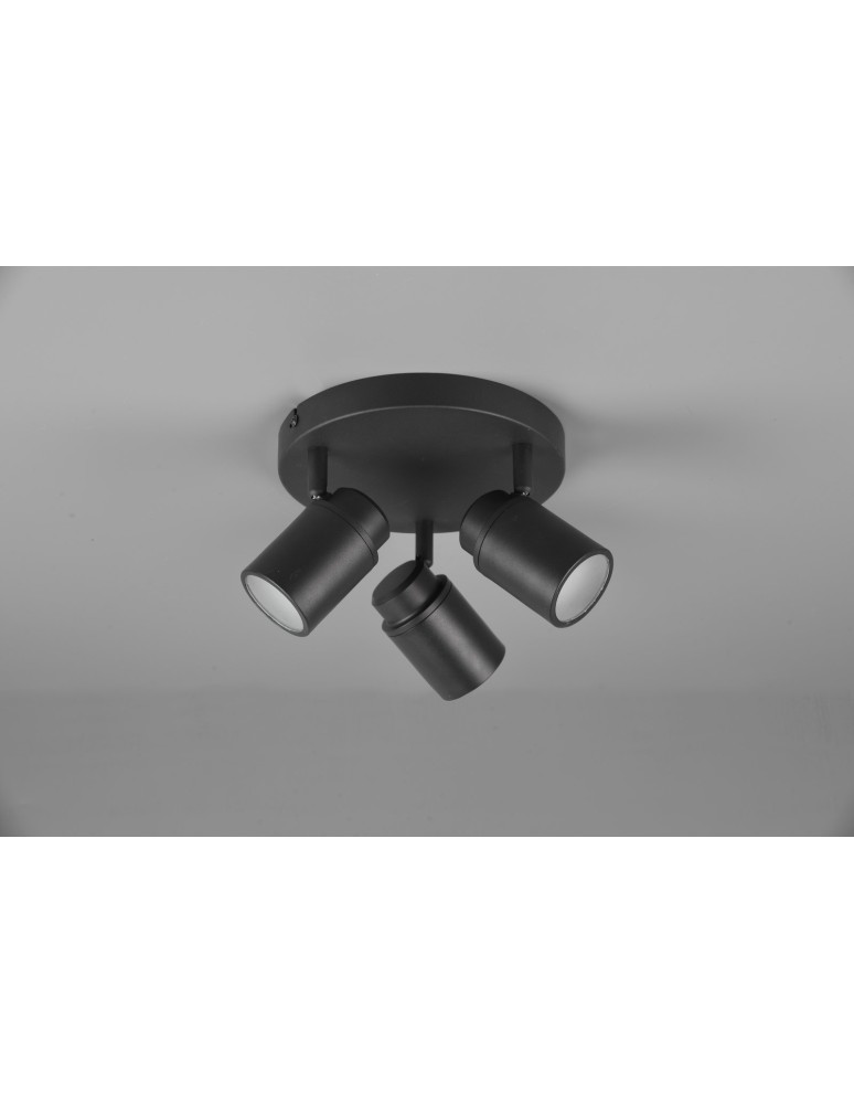 Bathroom ceiling lamps - Trio ANGELO Bathroom Ceiling 3xGU10 max 5W Black Matte 880430332 - product kolory-swiatla.pl 2