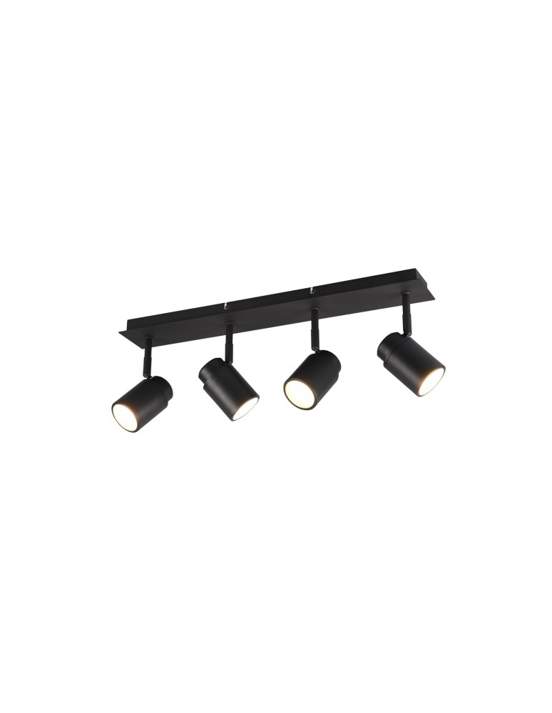 Bathroom ceiling lamps - Trio ANGELO Bathroom Ceiling 4xGU10 max 5W Black Matte 880400432 - product kolory-swiatla.pl 1
