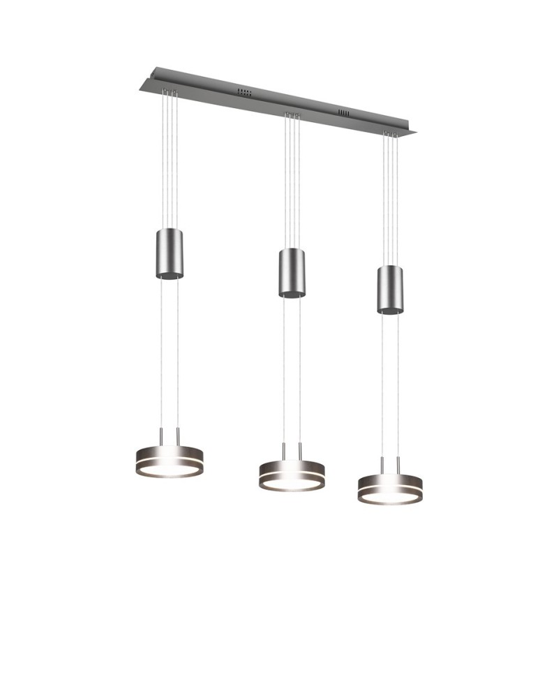Trio FRANKLIN Wisząca Nowoczesna 3xLED max 9W 3000K Nikiel Mat 326510307