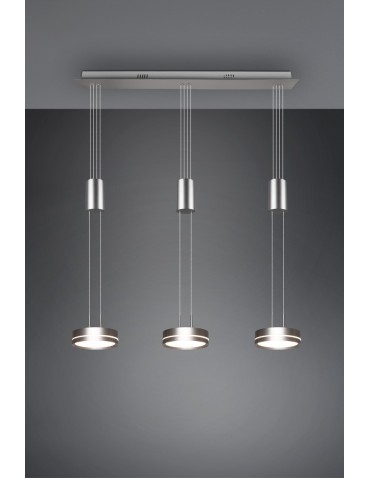 Trio FRANKLIN Wisząca Nowoczesna 3xLED max 9W 3000K Nikiel Mat 326510307 - produkt 2