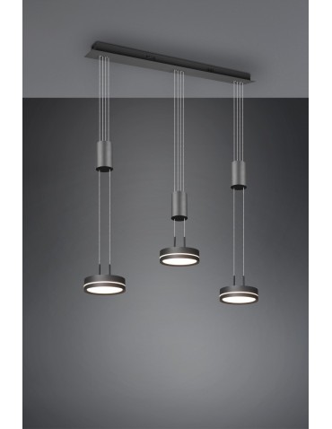 Trio FRANKLIN Pendant Modern 3xLED max 9W 3000K Anthracite 326510342 - product 2