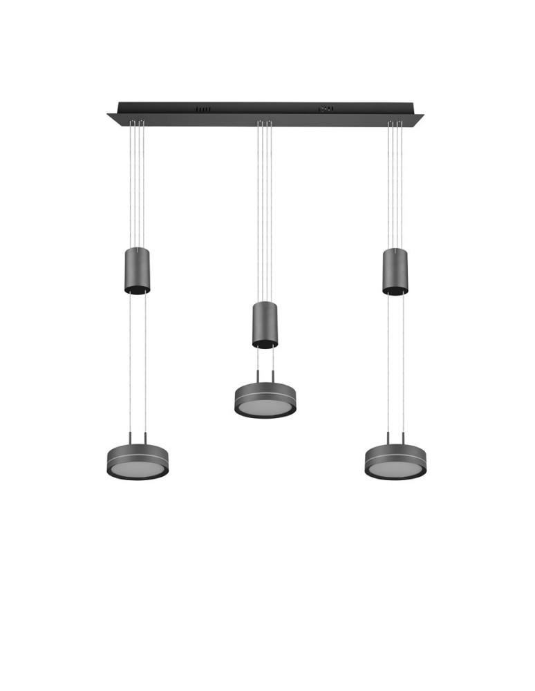Lampy wiszące - Trio FRANKLIN Wisząca Nowoczesna 3xLED max 9W 3000K Antracyt 326510342 - produkt kolory-swiatla.pl 7