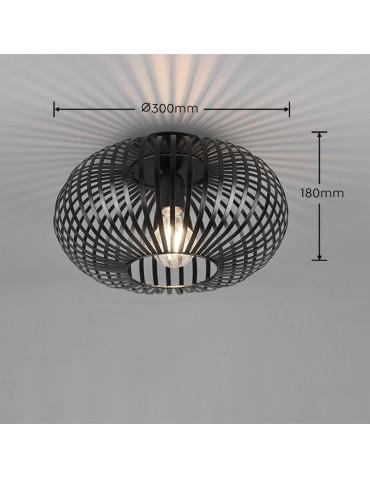 Trio JOHANN Modern Ceiling 1xE27 max 60W Black Matte 606903032 - product 2