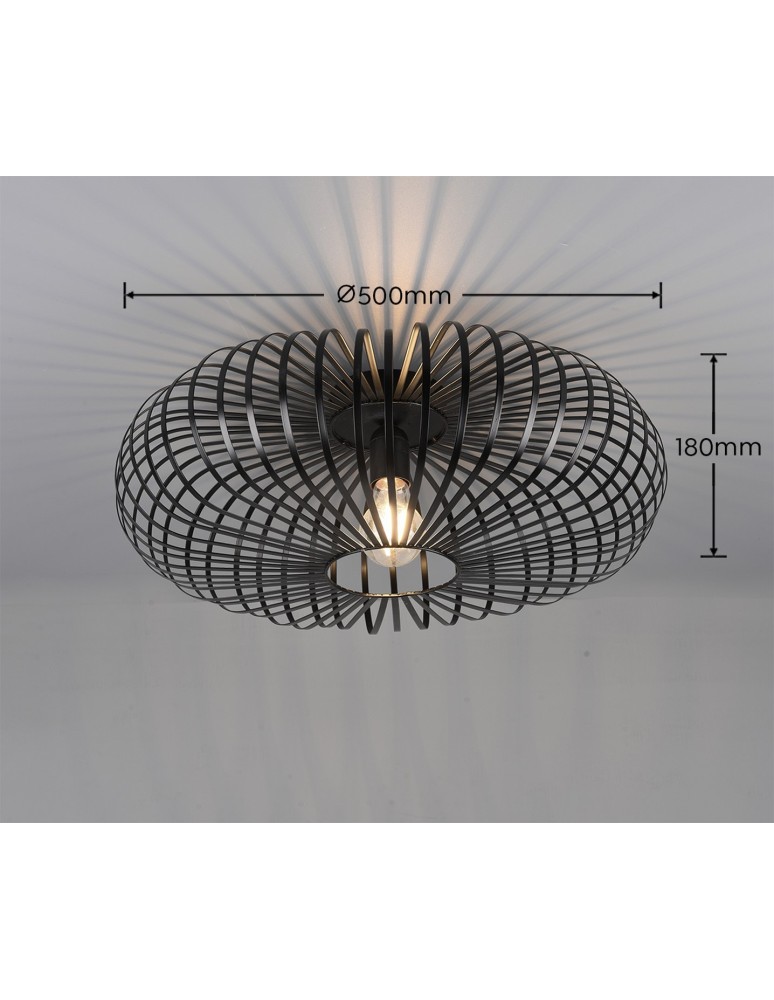 Lampy sufitowe nowoczesne - Trio JOHANN Sufitowa Nowoczesna 1xE27 max 60W Czarny Mat 606905032 - produkt kolory-swiatla.pl 2