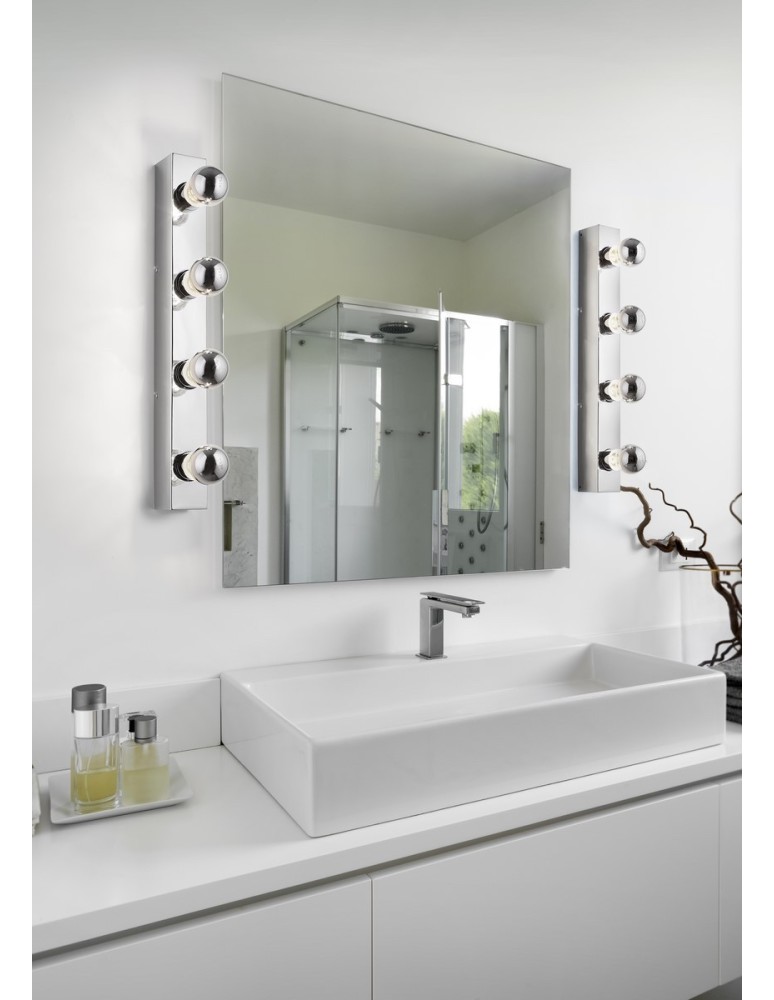 Bathroom wall lamps - Trio THEATRO Bathroom Wall Mount 4xE27 max 10W Chrome 283600406 - product kolory-swiatla.pl 2