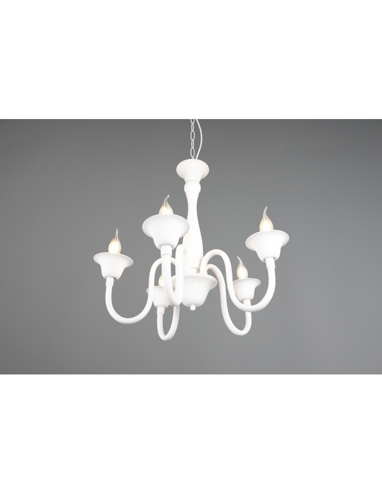 Chandelier chandeliers - Trio ELSA Pendant Classic 5xE14 max 40W White Matte 112900531 - product kolory-swiatla.pl 2