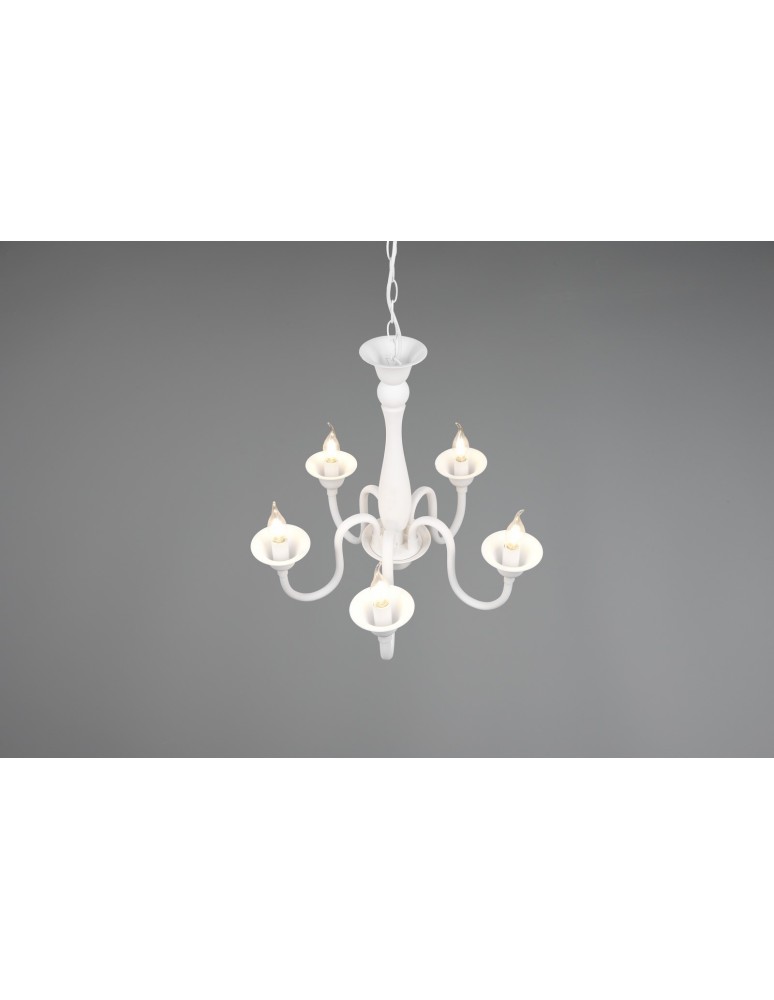 Chandelier chandeliers - Trio ELSA Pendant Classic 5xE14 max 40W White Matte 112900531 - product kolory-swiatla.pl 3