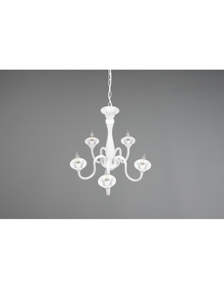 Chandelier chandeliers - Trio ELSA Pendant Classic 5xE14 max 40W White Matte 112900531 - product kolory-swiatla.pl 5