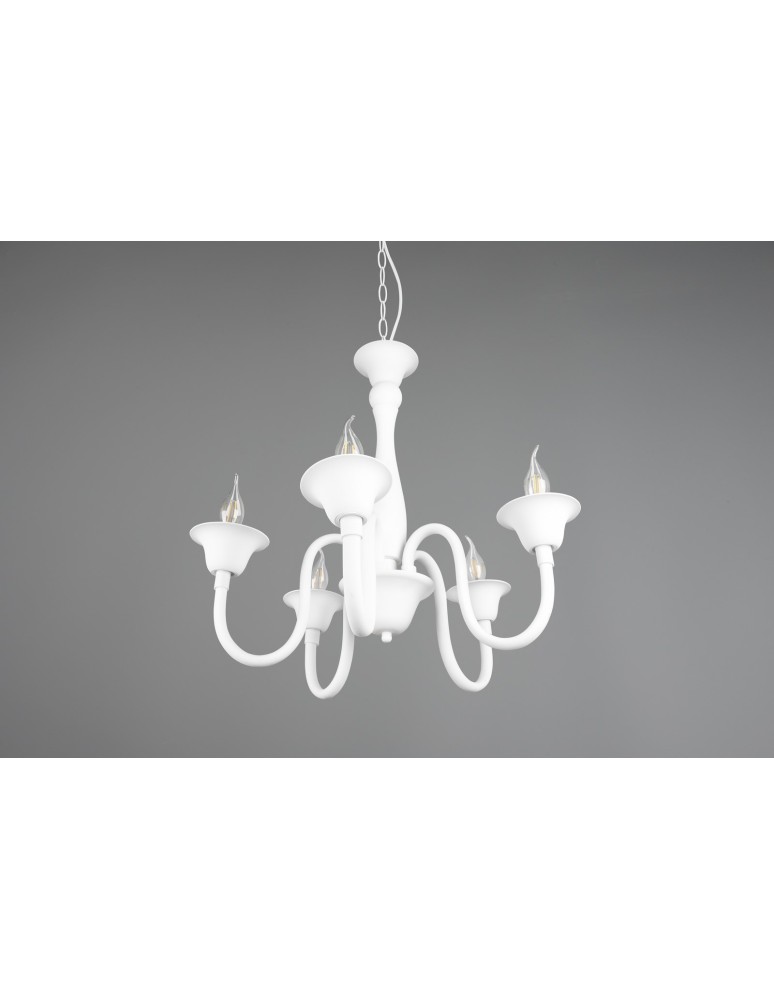 Chandelier chandeliers - Trio ELSA Pendant Classic 5xE14 max 40W White Matte 112900531 - product kolory-swiatla.pl 6