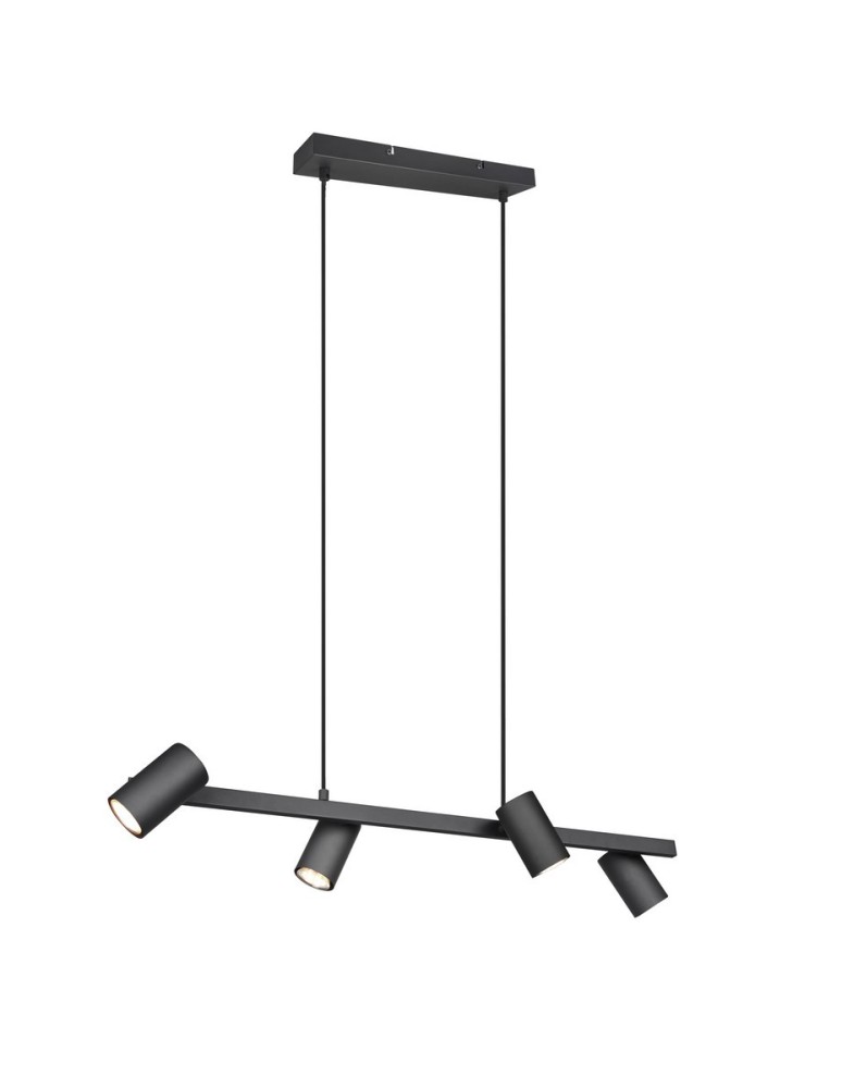 Pendant lamps over the island - Trio MARLEY Modern Pendant 4xGU10 max 35W Black Matte 302400432 - product kolory-swiatla.pl 1