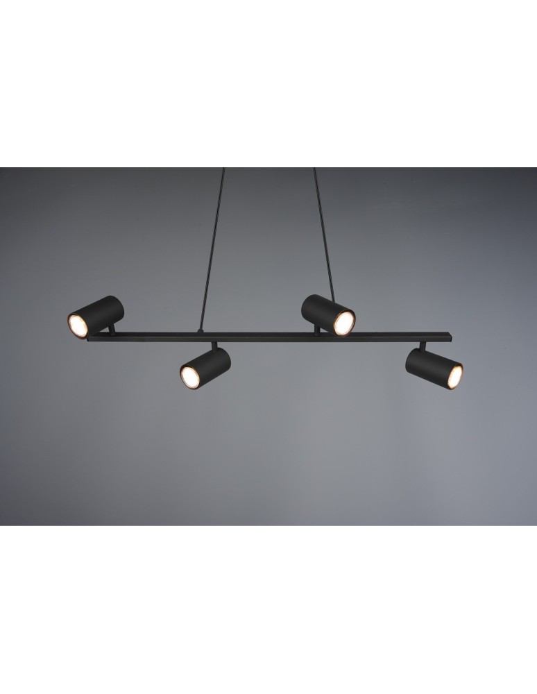 Pendant lamps over the island - Trio MARLEY Modern Pendant 4xGU10 max 35W Black Matte 302400432 - product kolory-swiatla.pl 3