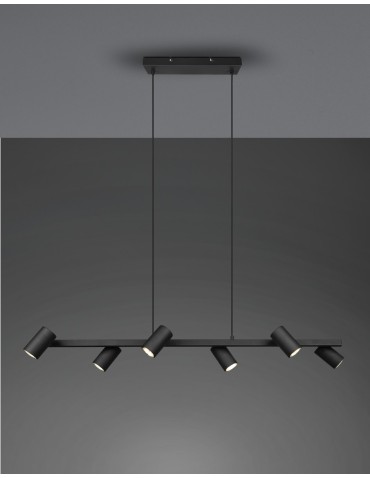 Trio MARLEY Modern Pendant 6xGU10 max 35W Black Matte 302400632 - product 2
