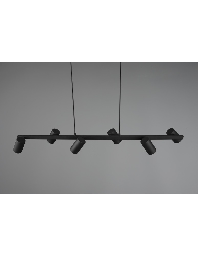 Pendant lamps over the island - Trio MARLEY Modern Pendant 6xGU10 max 35W Black Matte 302400632 - product kolory-swiatla.pl 4