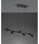 Pendant lamps over the island - Trio MARLEY Modern Pendant 6xGU10 max 35W Black Matte 302400632 - product 5