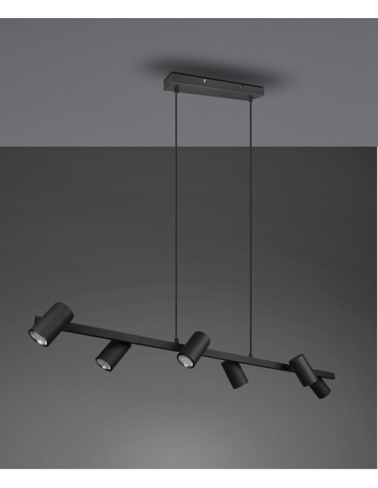 Pendant lamps over the island - Trio MARLEY Modern Pendant 6xGU10 max 35W Black Matte 302400632 - product kolory-swiatla.pl 5