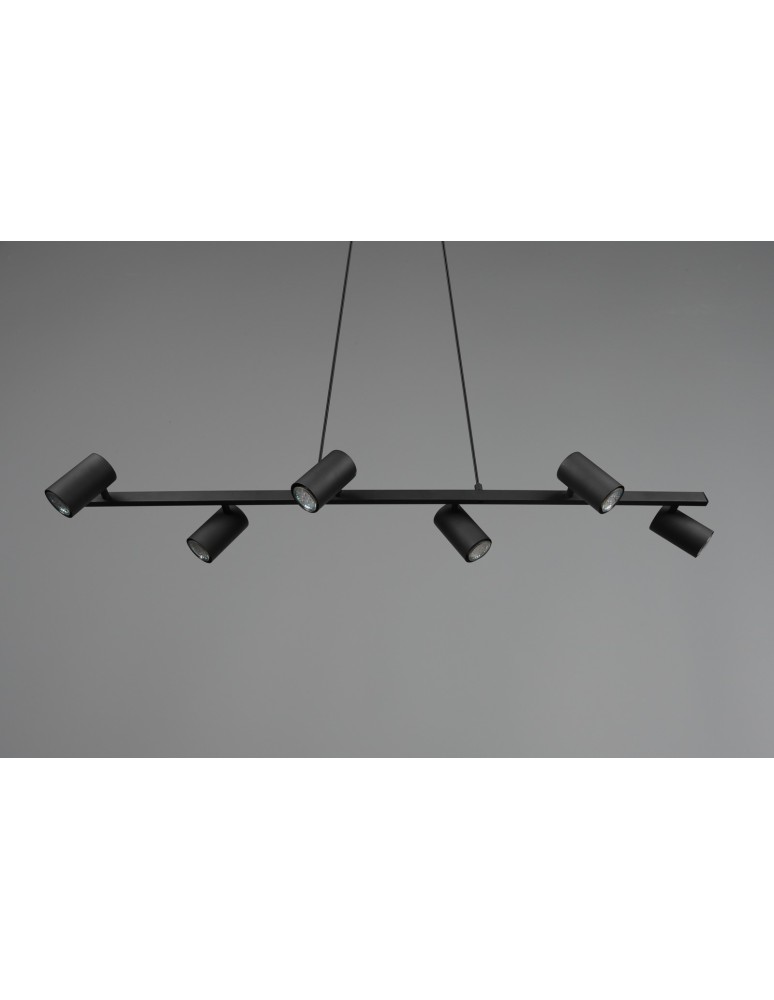 Pendant lamps over the island - Trio MARLEY Modern Pendant 6xGU10 max 35W Black Matte 302400632 - product kolory-swiatla.pl 7