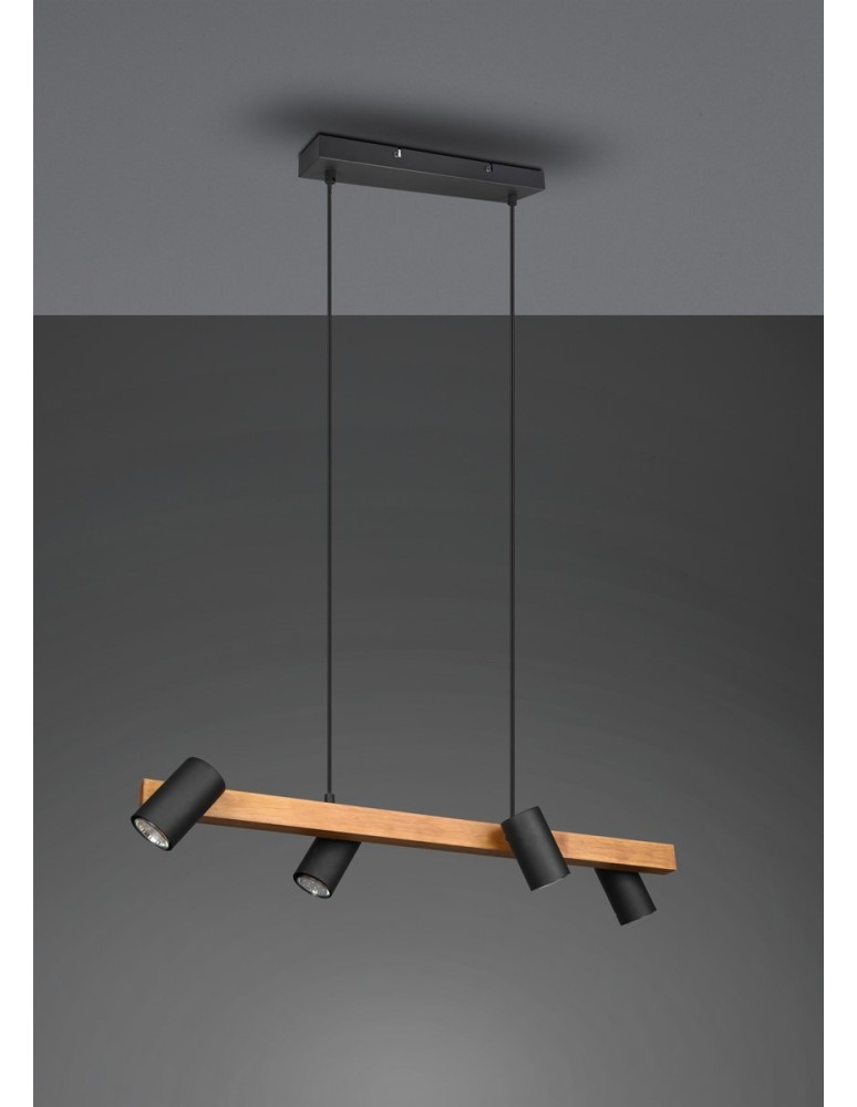 Pendant lamps over the island - Trio MARLEY Modern Pendant 4xGU10 max 35W Black Matte 312490432 - product kolory-swiatla.pl 5