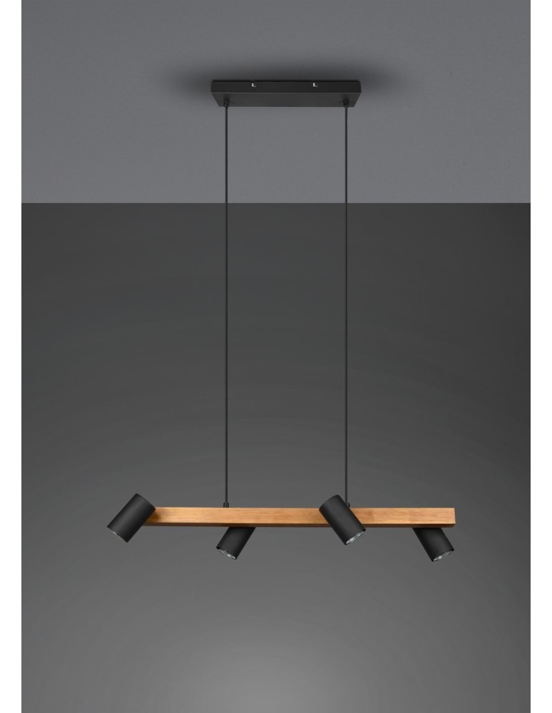 Pendant lamps over the island - Trio MARLEY Modern Pendant 4xGU10 max 35W Black Matte 312490432 - product kolory-swiatla.pl 6