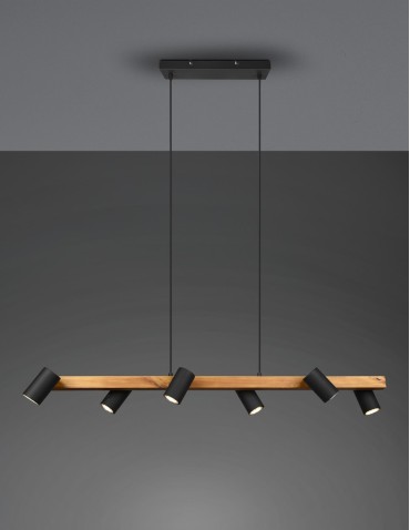 Trio MARLEY Modern Pendant 6xGU10 max 35W Black Matte 312490632 - product 2