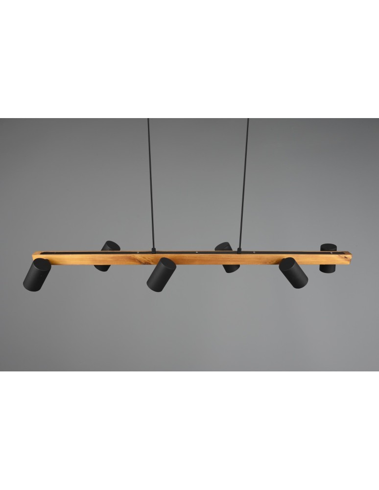 Pendant lamps over the island - Trio MARLEY Modern Pendant 6xGU10 max 35W Black Matte 312490632 - product kolory-swiatla.pl 4