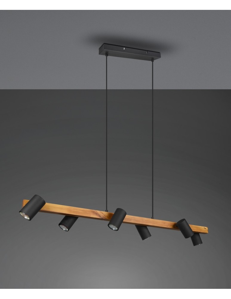 Pendant lamps over the island - Trio MARLEY Modern Pendant 6xGU10 max 35W Black Matte 312490632 - product kolory-swiatla.pl 5