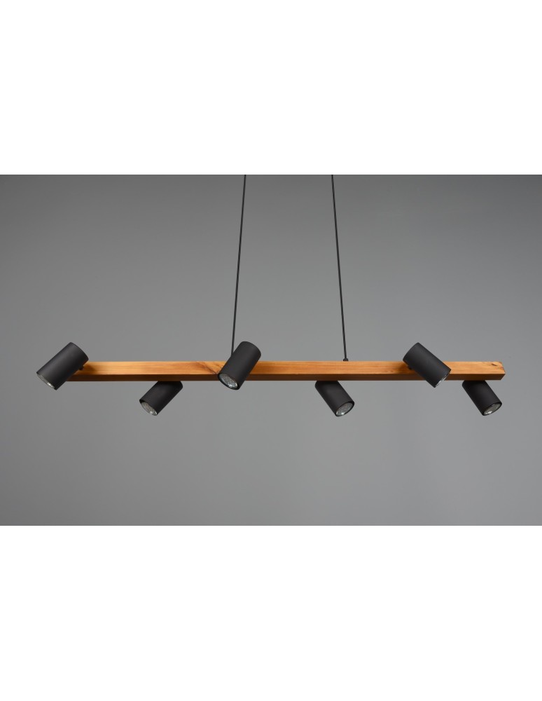 Pendant lamps over the island - Trio MARLEY Modern Pendant 6xGU10 max 35W Black Matte 312490632 - product kolory-swiatla.pl 7