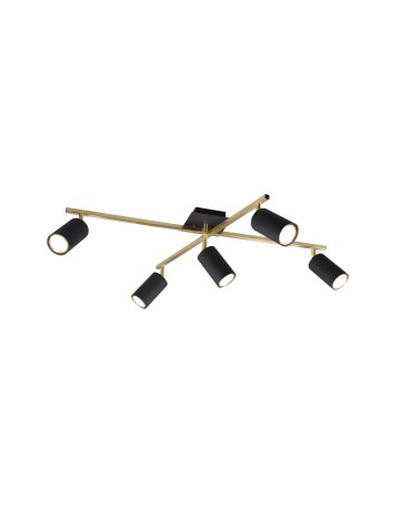 Trio MARLEY Ceiling Spotlight 5xGU10 max 35W Black, Gold 612400580