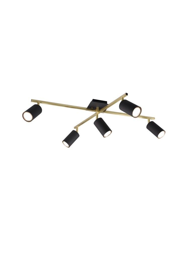 Spotlight ceiling lamps - Trio MARLEY Ceiling Spotlight 5xGU10 max 35W Black, Gold 612400580 - product kolory-swiatla.pl 1