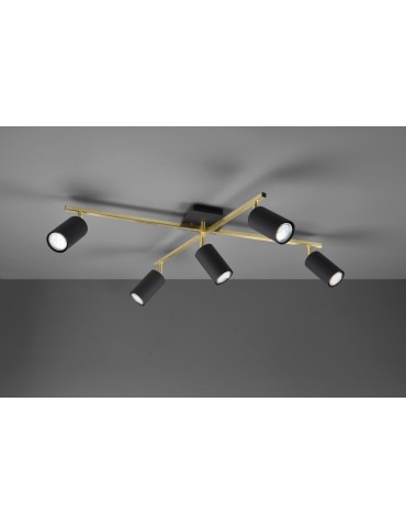 Trio MARLEY Ceiling Spotlight 5xGU10 max 35W Black, Gold 612400580 - product 2