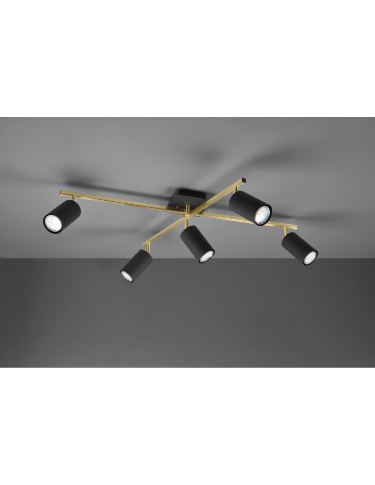 Spotlight ceiling lamps - Trio MARLEY Ceiling Spotlight 5xGU10 max 35W Black, Gold 612400580 - product kolory-swiatla.pl 2